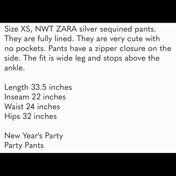 Zara sequined silver pants XS - Picture 8 of 8